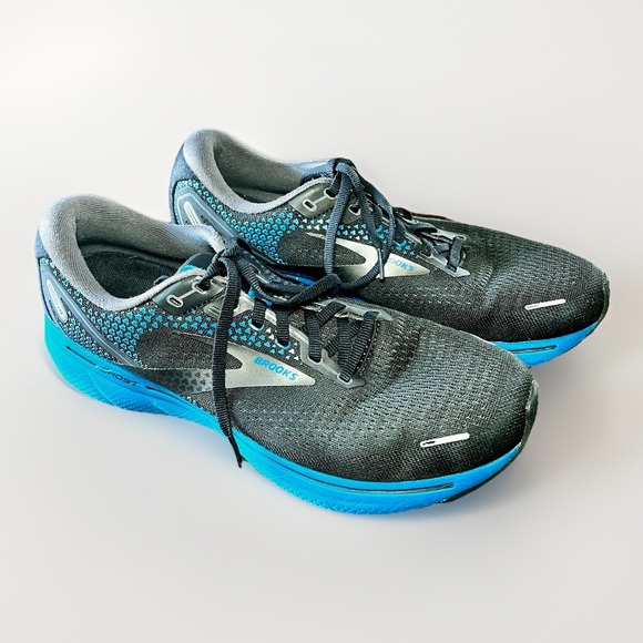 BROOKS Ghost 14 Men's Size 10.5 Black Blue Athletic Running Shoes - Picture 3 of 12